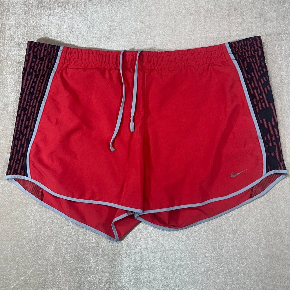 Nike Dri-FIT Pink Leopard Athletic Shorts Size Medium Drawstring Graphic